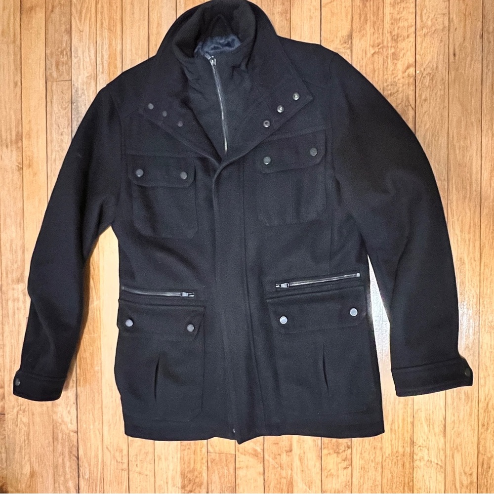 Michael Kors Men’s Black Wool Blend Jacket